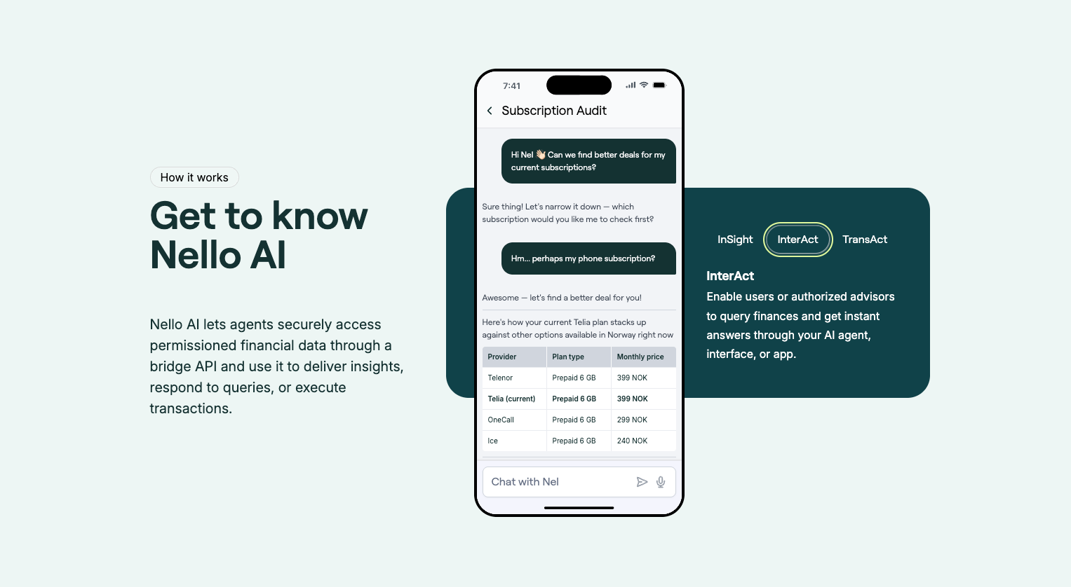 Nello AI Landing Page — Get to know