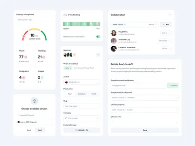 📊 Publishing platform elements clean collabolator form input invite progress select server ui uptime users