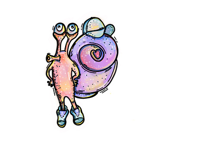 snail bob design doodle graphic design illustration procreate stickers style
