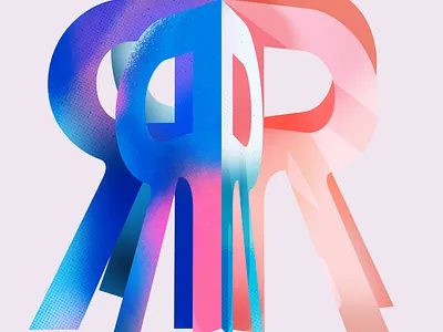 R — Rotation Typeface Study / Day 18 Everyday_01586 3d artwork branding design graphic design illustration