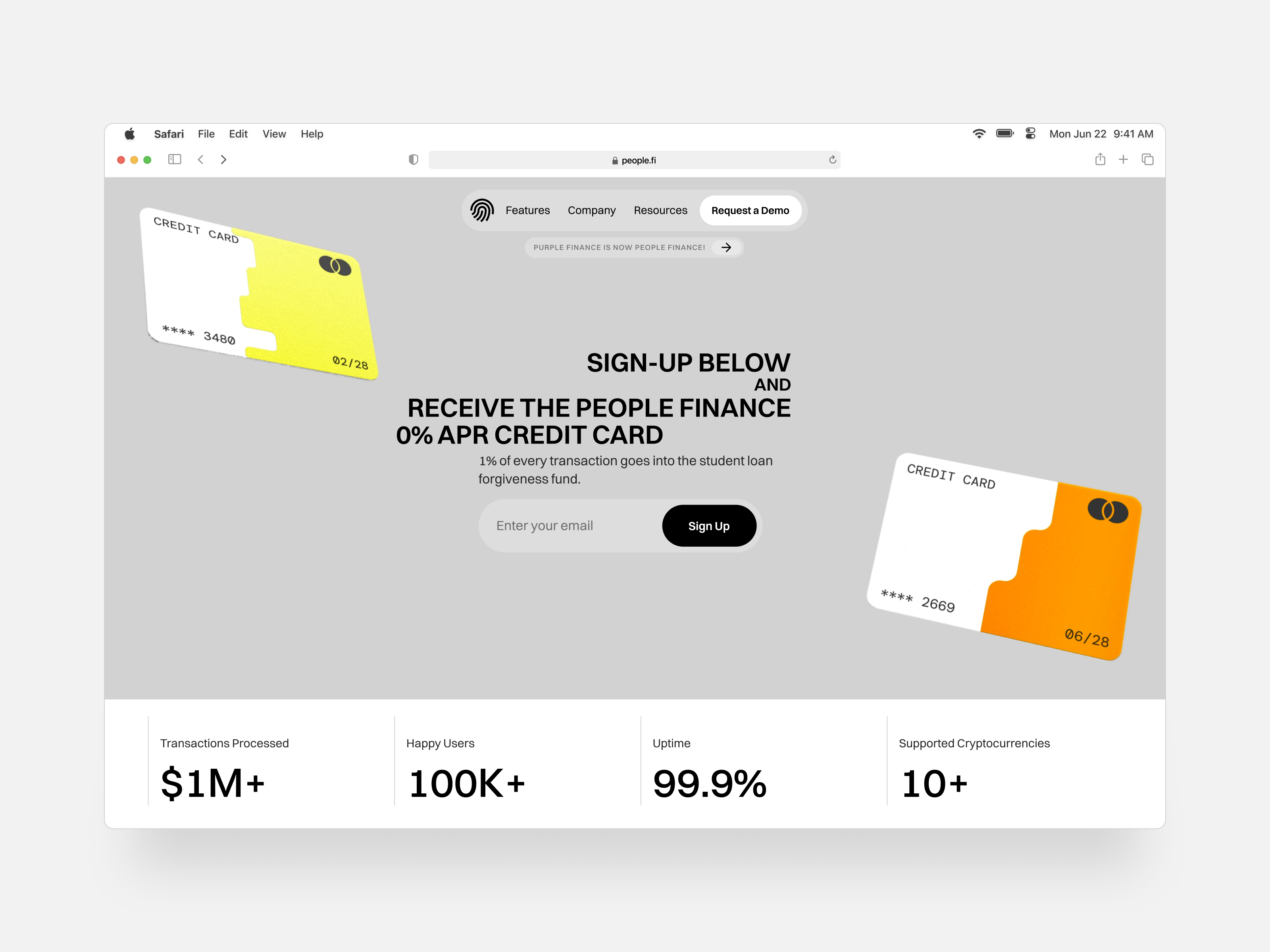 People Finance — Sign Up Screen best web design design fintech modern website ui ui design uiux design user experience user experience design user interface user interface design ux ux design web design website ui