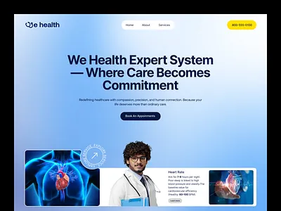 We Health — Healthcare Website UI doctor profile ui header healthcare healthcare ui design healthcare website hero section medical medical care medical website design medicare medicare website medicine minimal uiux ux designer website design