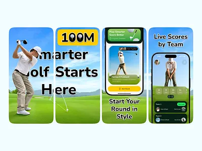 App Store Screenshots Design for Golf App app app design app store preview app store screenshot app store screenshots app store visuals apple store apps store golf app golf sports mobile mobile app mobile app design play store play store screenshot screenshoot screenshoot design
