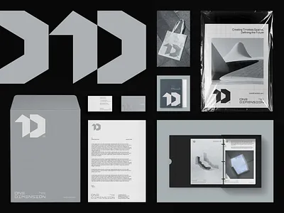 ONE DIMENSION Architect Studio alphabet d architech architecture logo branding d logo file mockup graphic design grey color grey shades logo minimal mockups modern modern logo patterns saudi arabia stationery mockups usa