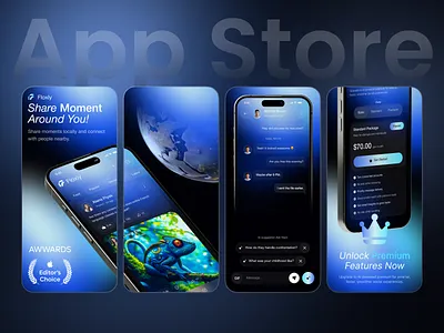 App Store Screenshots - Social Media Mobile App app redesign app screenshots app screenshots design app store app store preview app store screenshot app store screenshots app store visuals apple store appscreens ios app mobile app play store screenshots screenshots for app store social media