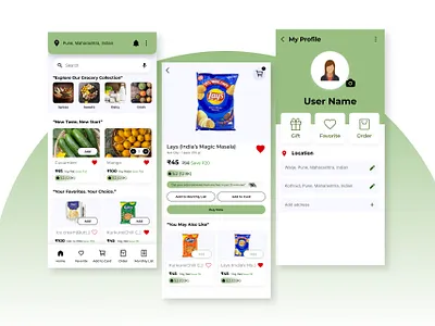 Grocery Mobile App Concept clean simple