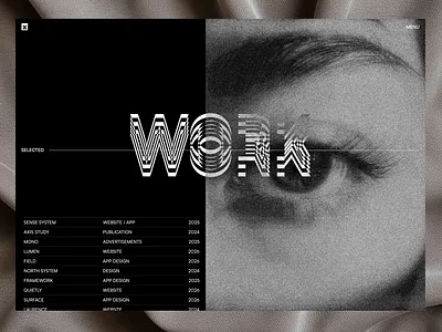 Minimal Work Section | X Set clean website creative design minimal studio website modern portfolio website modern studio website ui ux design web design website design