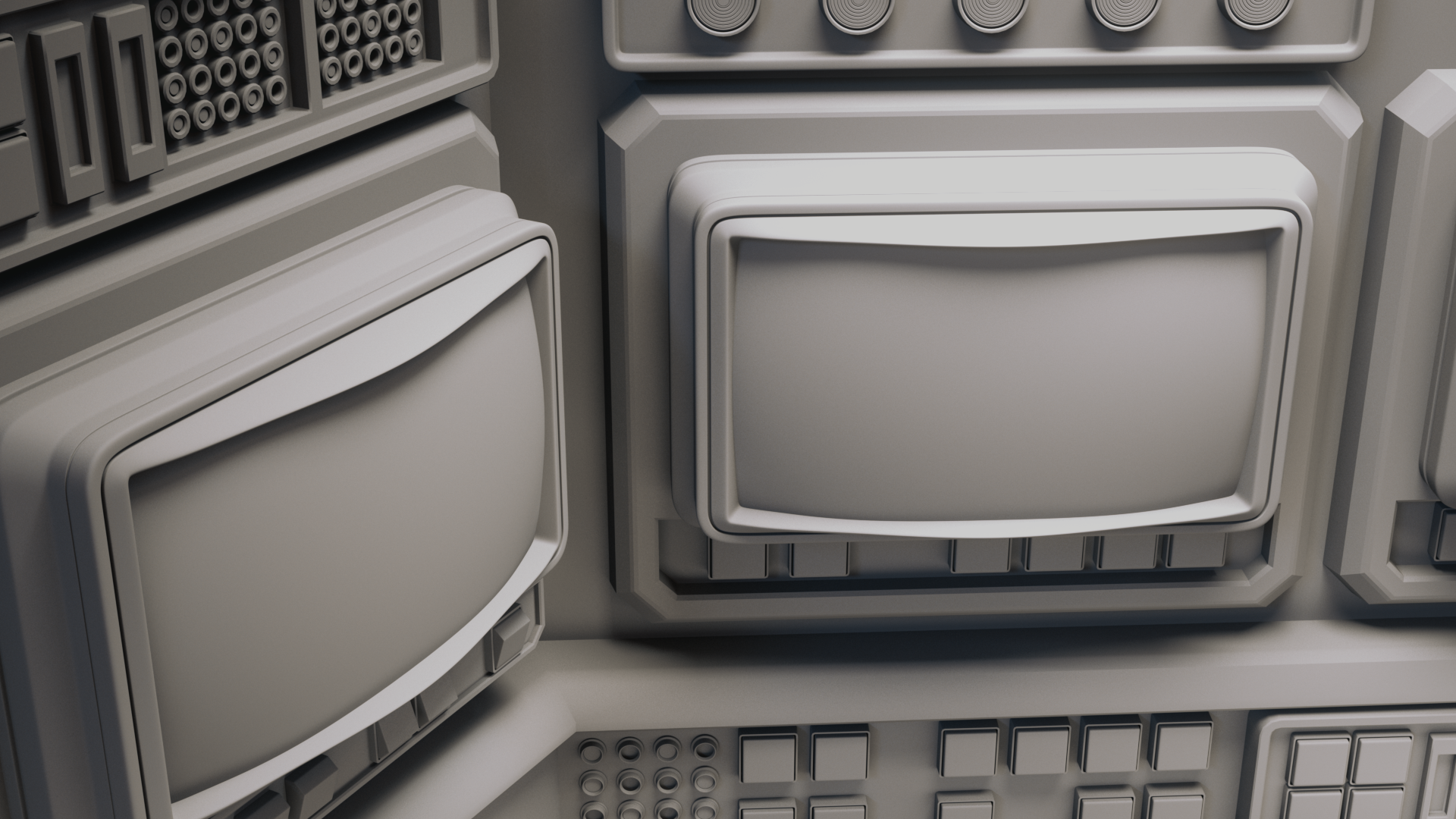 Control Consoles - 3D Renders 3d after effect animation asset cinema 4d design display hard surface hud model motion graphics redshift render ui