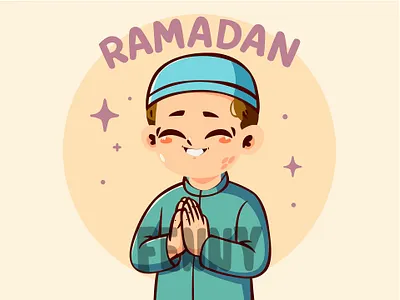 Cartoon of Boy Celebrating Ramadan affection arab arabic background cartoon celebration culture event fasting greeting islam islamic kareem moslem muslim prayer ramadan religion religious tradition