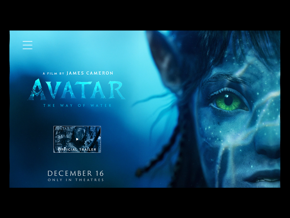 Avatar 2: the way of water - movie website avatar avatar 2 entertainment entertainment website james cameron landing page movie design movie website promotional website webdesign