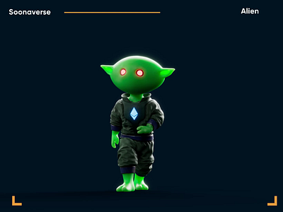 Alien Character Design for Soonaverse 3d animated illustration animation arnold astronaut c4d cartoonish 3d style character character design crypto dance illustration marketplace nfts space space ship token exchange ui 3d illustration ui animation web