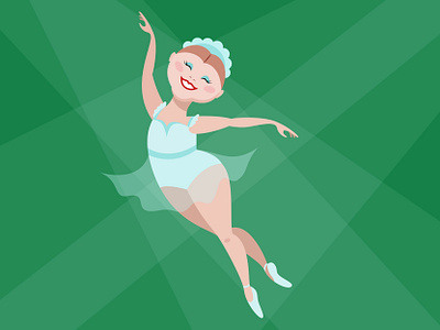 Ballet dancer adobe illustrator ballerina ballet dancer cartoon character comic dancing girl dreams enjoy fat ballet girl flying girl girl dancer happy illustration performance stage vector woman