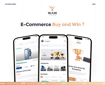 WAW - E-Commerce App 3d amazon animation buy ecommerce graphic design mobile app motion graphics noon prize ui uiux win