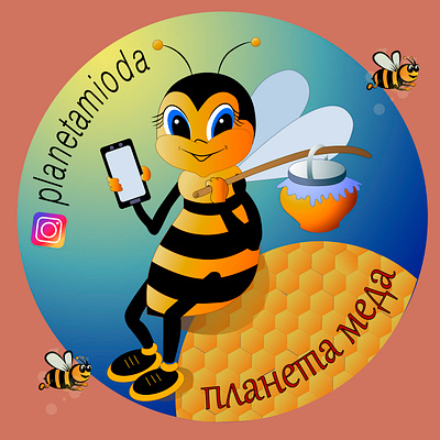 delicious honey graphic design illustration logo vector