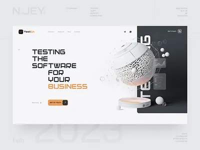 TestiQA. IT-Company 3d 3ddesign 3dmodeling animation blender it landingpage technology ui ux web webdesign