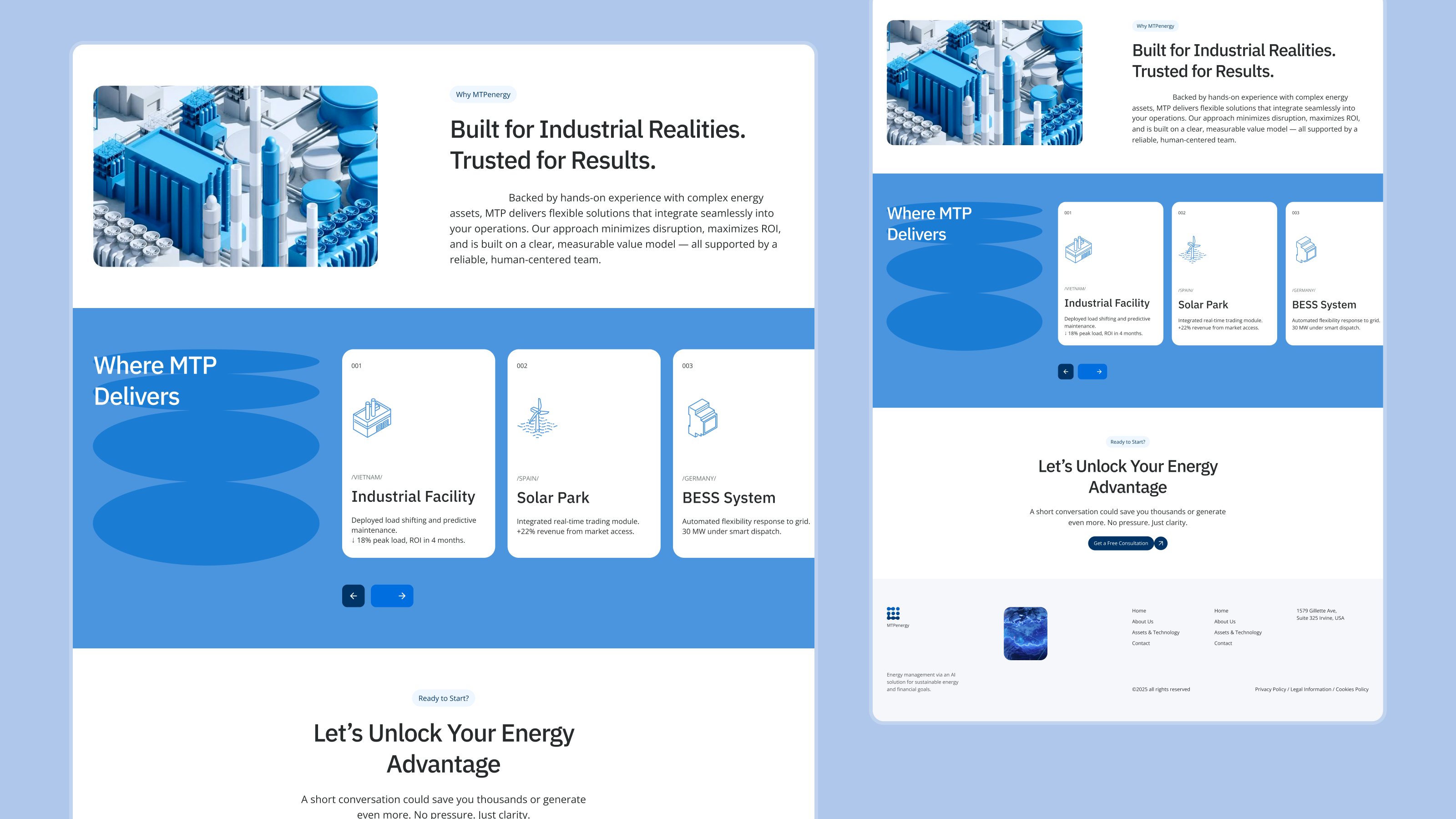 MTPenergy landing page landing page ui ui design