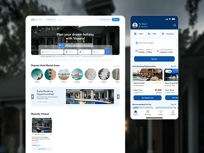 Travel & Hotel Booking (Web+Mobil Design) figmadesign mobileui travelapp travelwebdesign ui web webdesign
