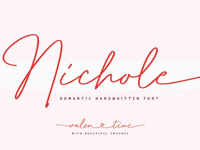 Nichole – Romantic Handwritten Script branding calligraphy design font fonts handwritten font heart swashes illustration lettering logo script script font type type design typeface typography ui valentine wedding wedding font