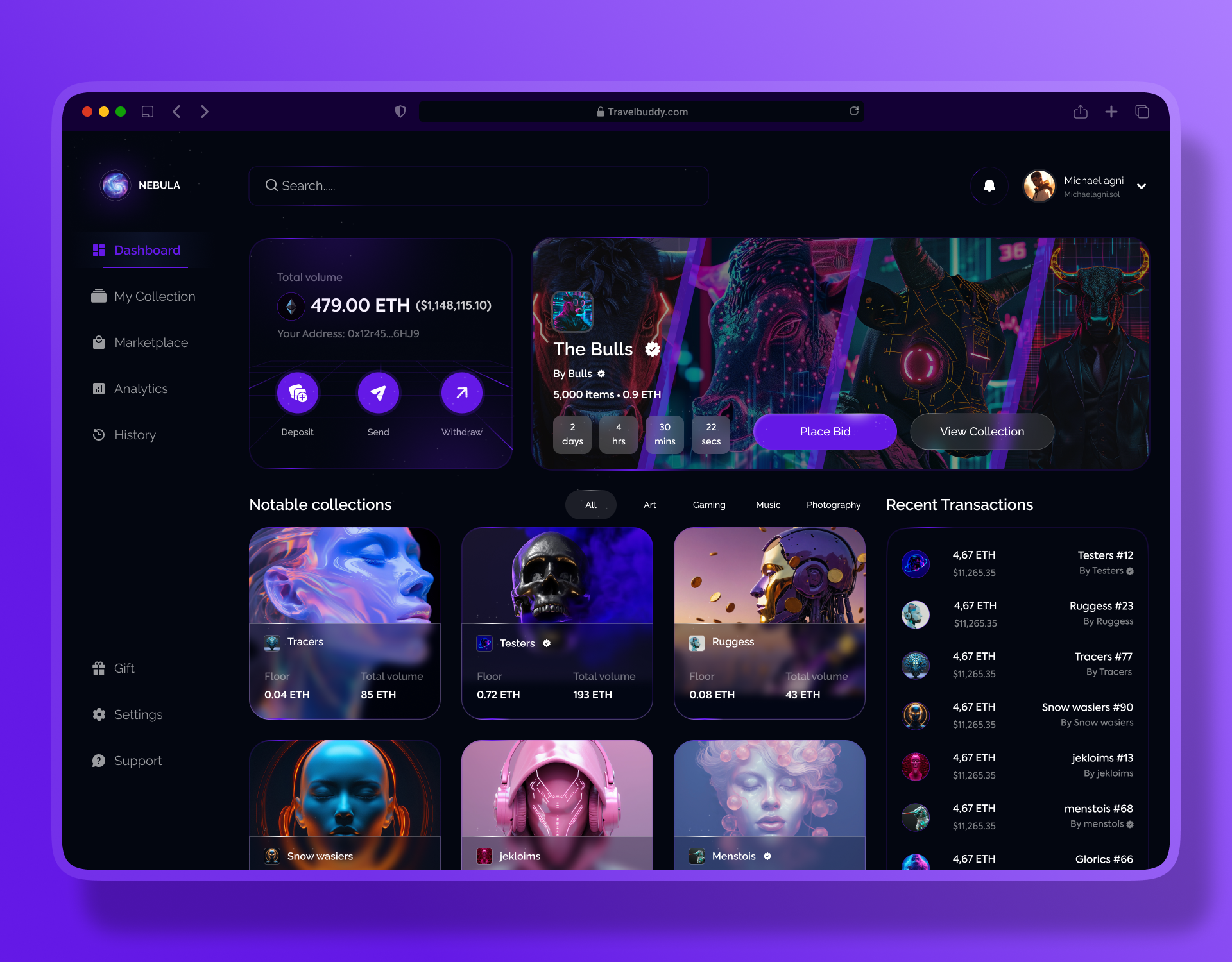 NEBULA CRYPTO WALLET crypto graphic design ui uiux wallet webapp
