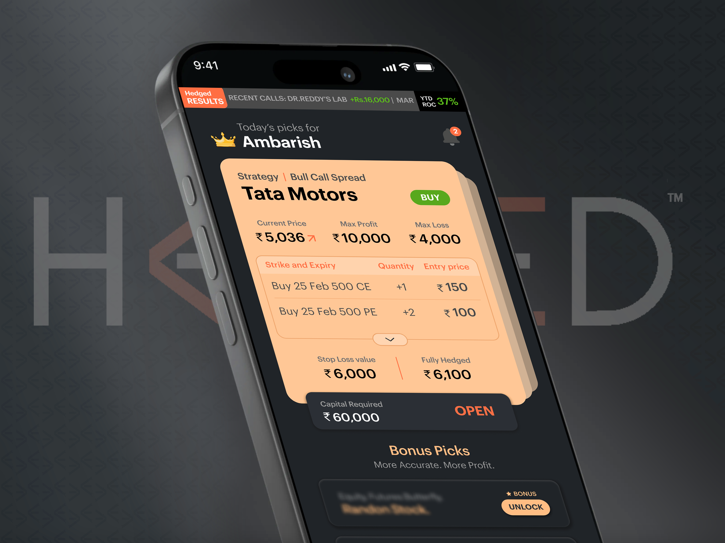 Hedged - Stock Mobile App app design graphic design icon illustration stock ui