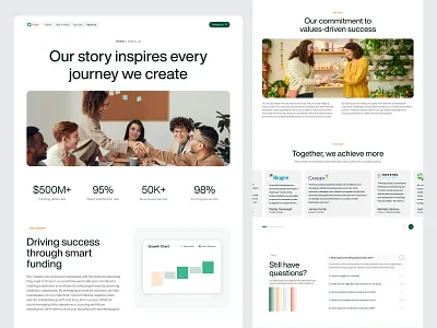 About Us Page – Fundraising website design interface product service startup ui ux web website