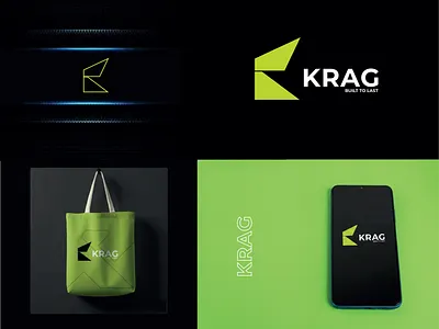 KRAG — Industrial Strength Logo & Brand Identity brandidentity branding builttolast constructionbranding geometric graphic design industriallogo krag logo logoforsale minimalistlogo modernidentity