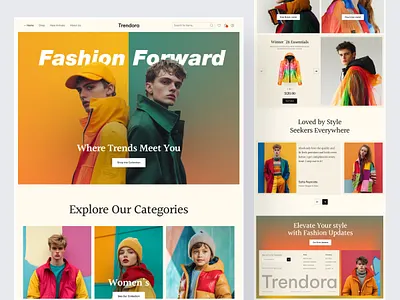 Fashion Landing Page ai landing page clothing e commerce e commerce landing page ecommerce fashion landing page design online shopping online store shop shopping app ui ui design uiux uiux design web design web ui website website design woocommerce