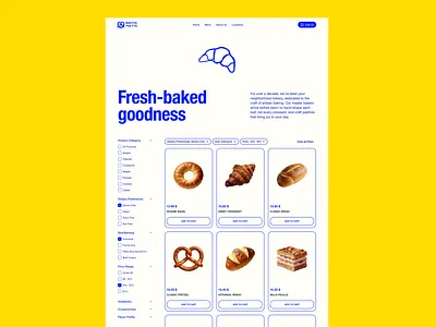Bakery E-Commerce Website bakery design designer ecommerce figma food illustration ui uiux uiuxdesign ux web web design website website design
