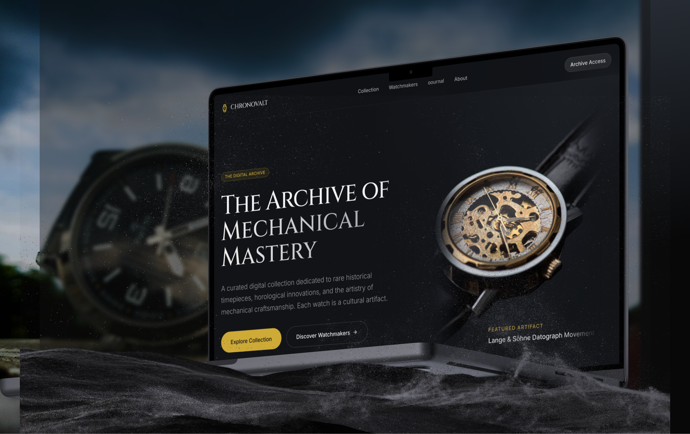 CHRONOVALT - Premium Platform for Horological Heritage branding clock design illustration interface logo ui uiux design ux watch