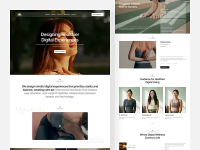 Sherina - Digital Wellness Website branding clean cool dashboard design digital illustration landingpage look ui uiux ux website wellness