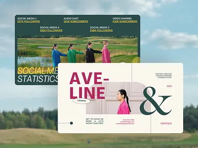 Aveline 2.0 — Bold Portfolio Presentation branding business creative portfolio editorial editorial presentation elegant fashion fashion design graphic design layout magazine personal branding portfolio presentation profile project social media typography visual design