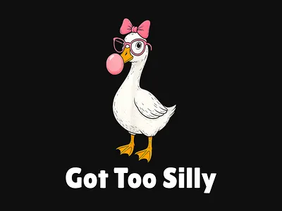 Got Too Silly Cute Goose Wearing Sunglasses Funny T-shirt cute animal funny shirt graphic design print on demand