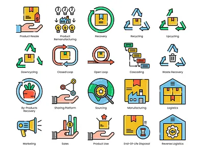 Circular Economy Icons branding design graphic design icon icons illustration ui ux vector