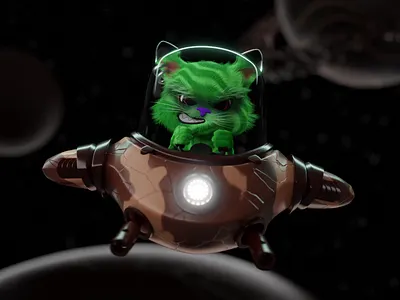 Commander Kix — Stylized 3D Character 3d 3d animation 3d art 3d character 3d scene blender cartoon cat cgi character design chocolate digitalart illustration space stylized stylized 3d