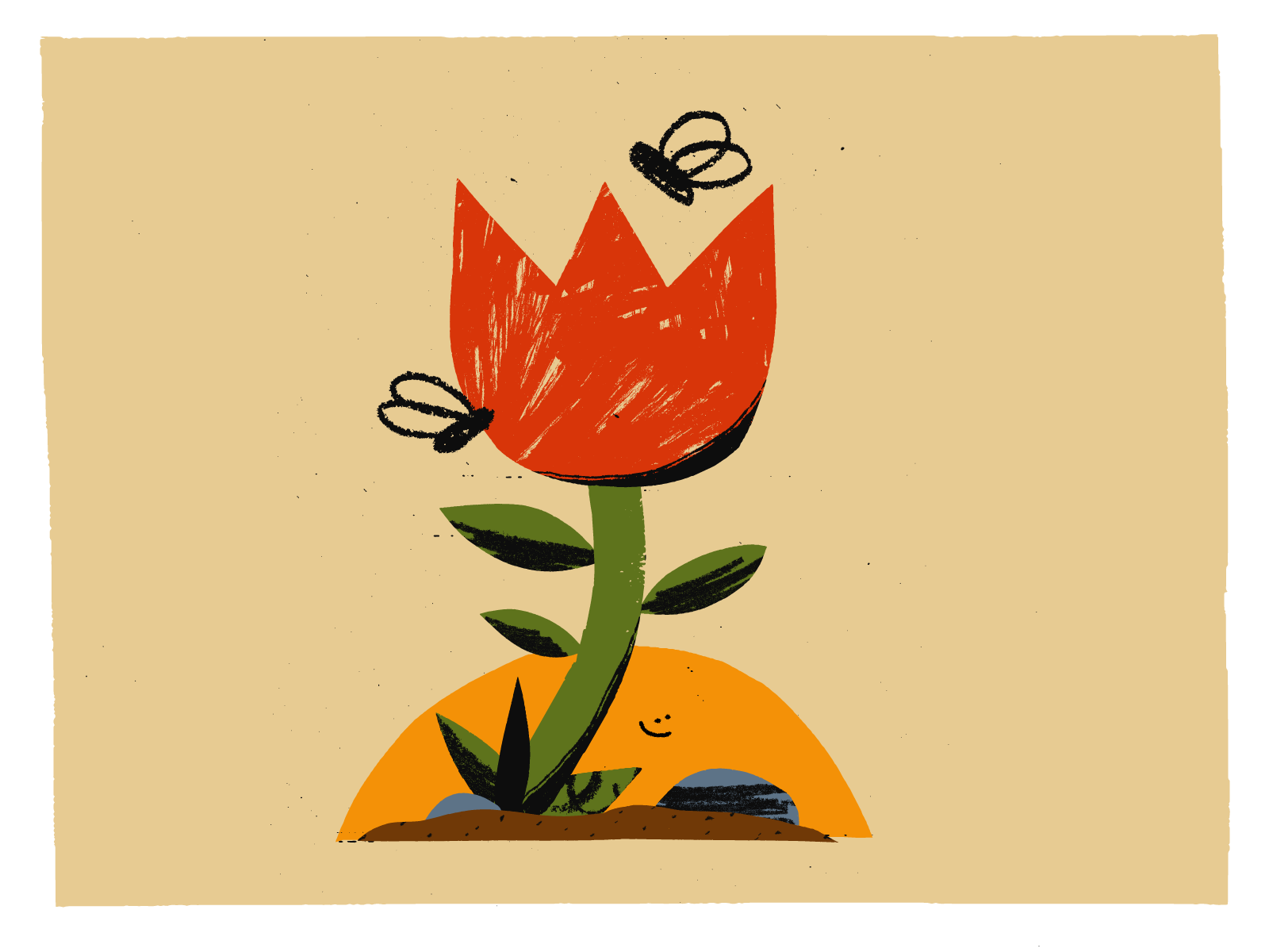 🌷🌷🌷 art cutpaper digitalart flower handmade illustration pencil rough texture