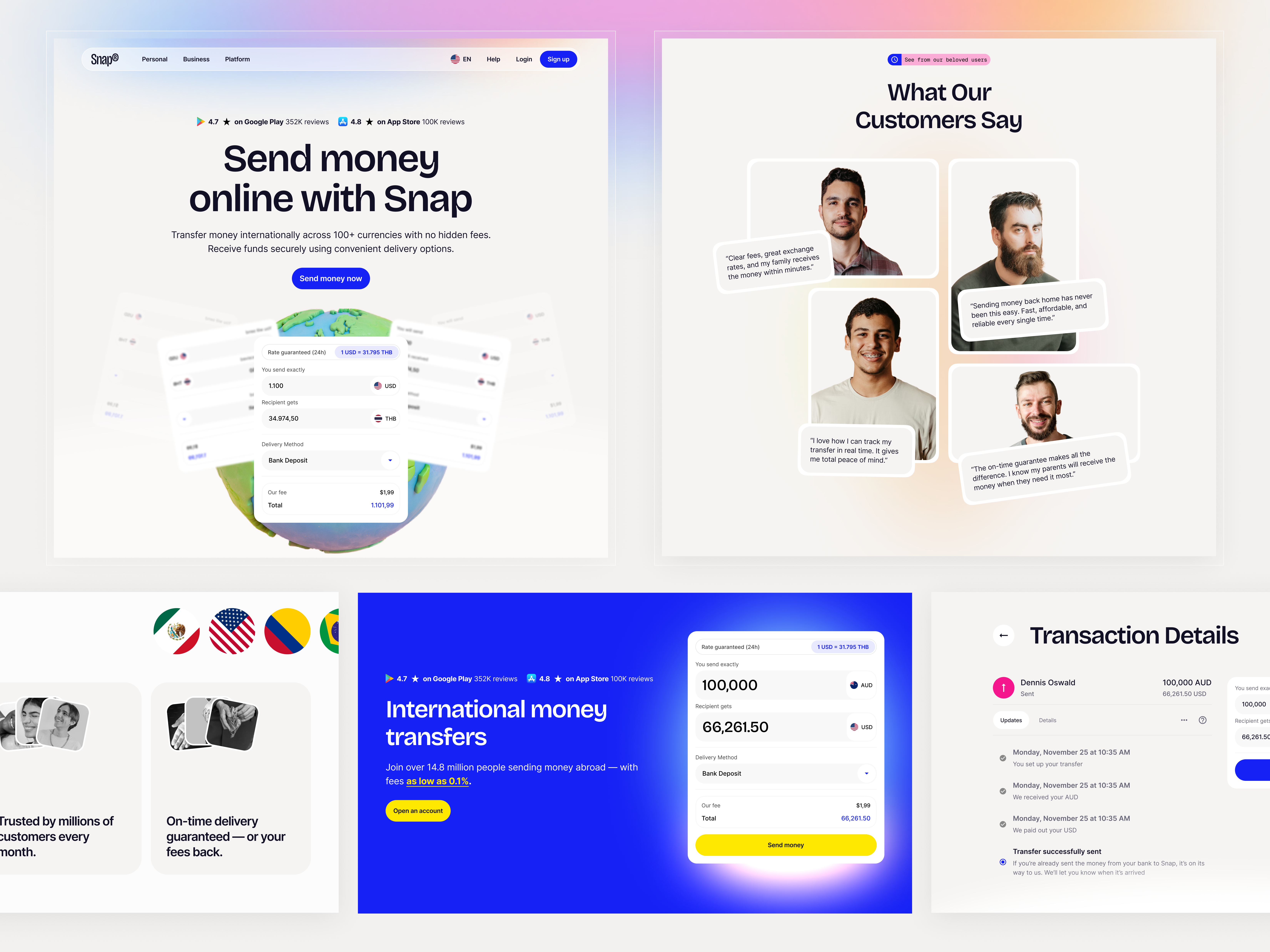 Money Transfer Website UIUX by Fahema Yesmin on Dribbble