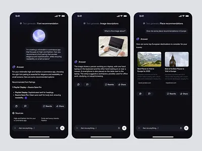 AI Assistant Mobile App: Text, Image & Place Intelligence ai ai chat ai chat app ai travel ai travel assistant app design assistant chat chatgpt dashboard gemini grok mobile mobile app mobile app design product design saas slknv travel app travel assistant