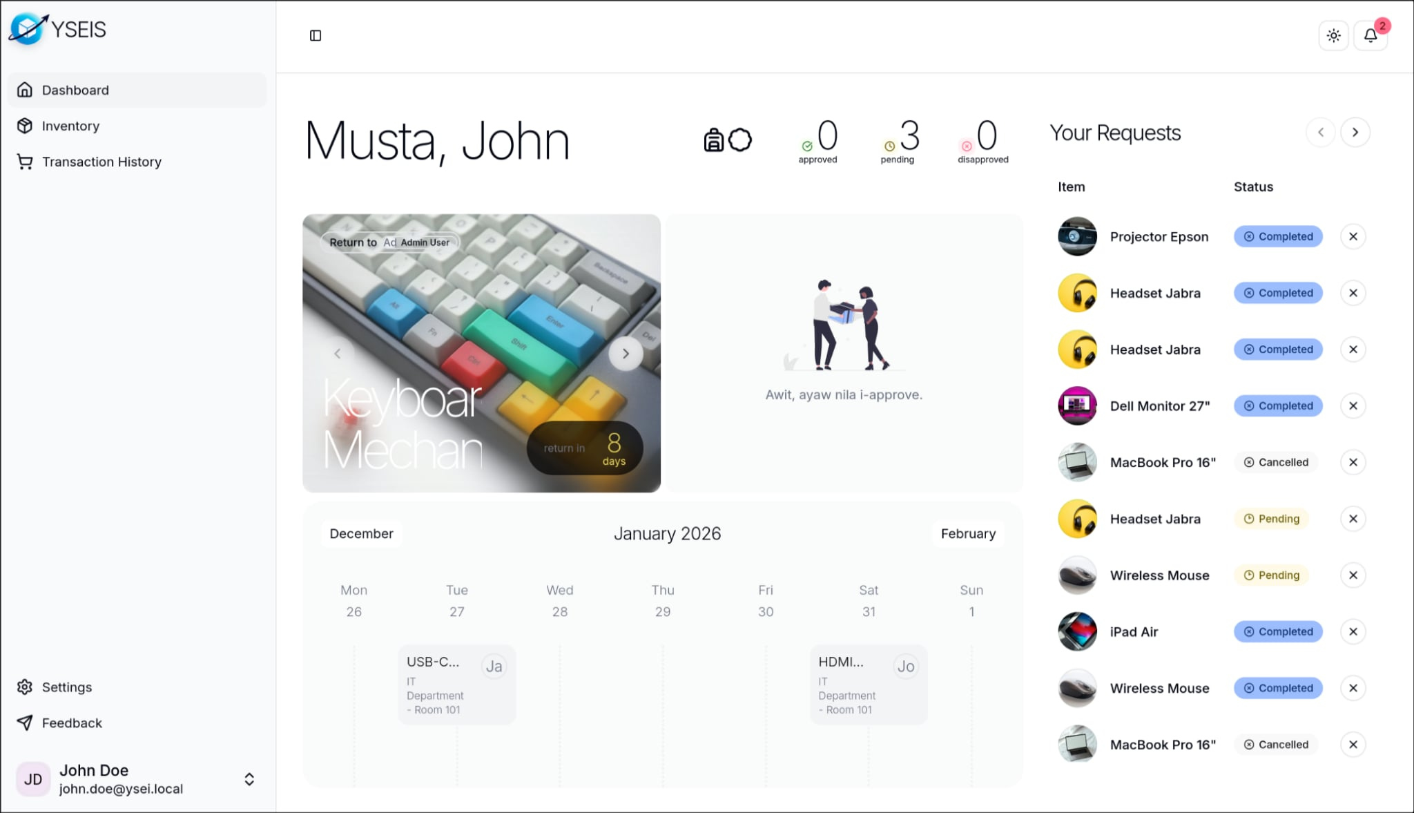 Inventory System Dashboard cms dashboard ui