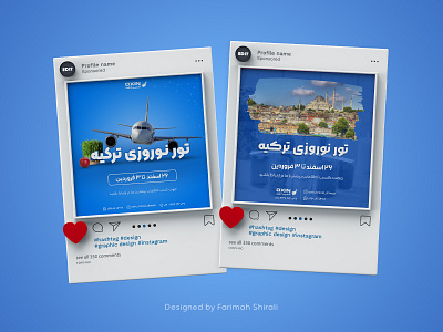 Travel agency social media posts design cover post design graphic design instagram instagramtemplate norooz noruz nowruz postdesign social media travel agency