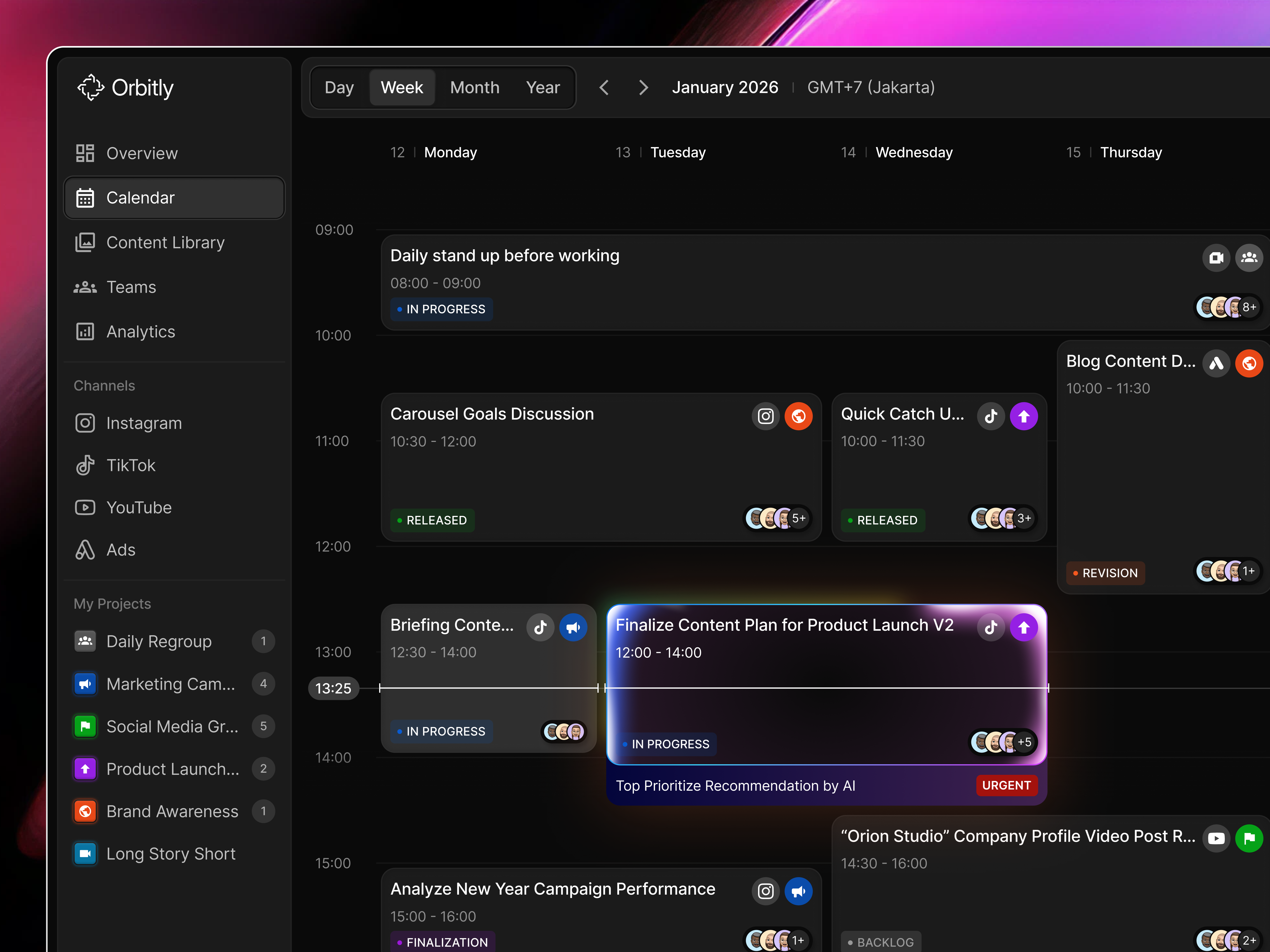 Example of AI Calendar for Marketing Teams