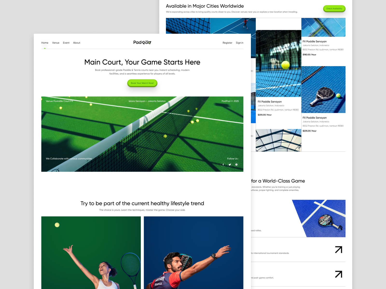 Example of Padpad - Landing page
