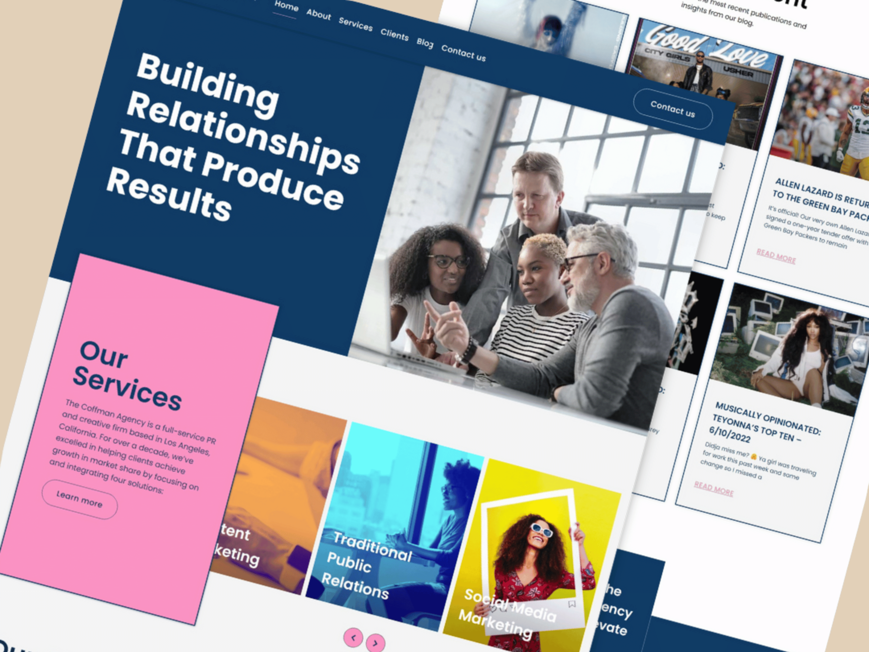 Website Design for a Modern PR Firm agencydesign branding corporateidentity editorialdesign figma landingpage minimalism pr ui uiux webdesign