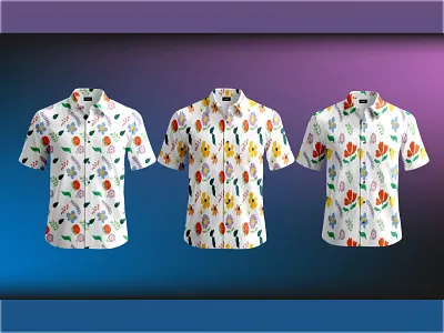 Colorful Floral Pattern Shirt Mockup branding concept art creative design design floral pattern graphic design shirt mocku textile design vector