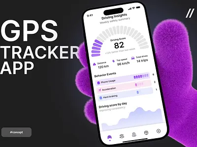GPS Tracker Mobile iOS App Design ai ai app android app app design concept app interface assiatant chatbot dashboard dashboard design design gps ios map mobile mobile app mobile ui tracker app ui ux