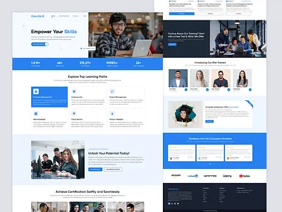 Online Course Landing Page UI Design agency branding campus clean company course dd digital e learning education graphic design hero section je landing page online school task ui ux website