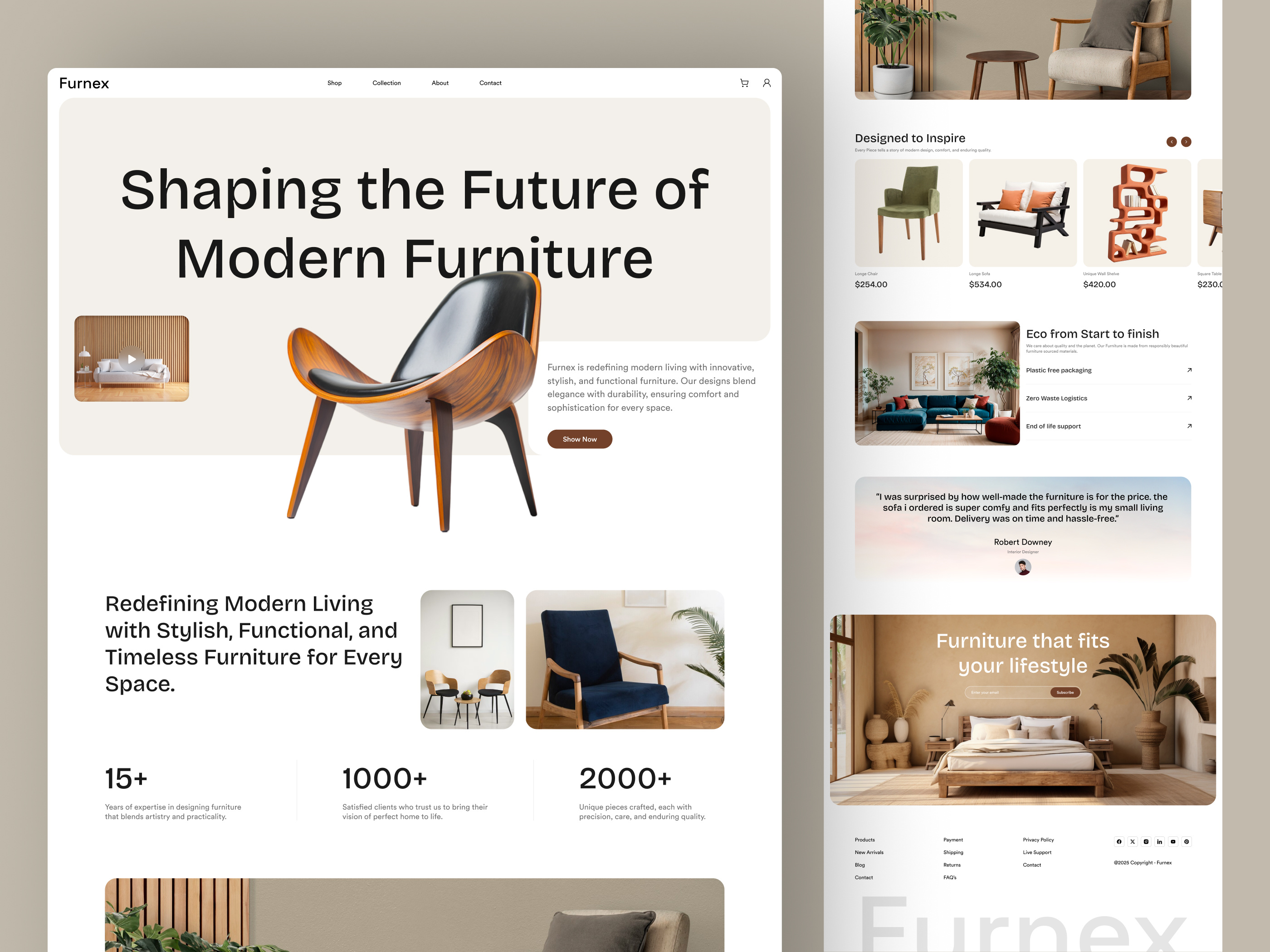 Furnex - Luxury eCommerce Furniture Website Design architecture chair clean decor ecommerce furniture furniture landing page furniture website home ikea interior lamp landing page online store product shop shopify sofa table web design