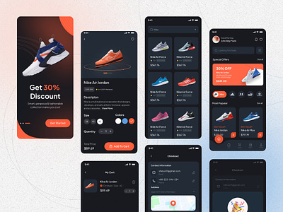 E-commerce Mobile App addidas app app ui application clean ecommerce ecommerce app interface ios jordan mobile mobile app nike nike shoes shoe shoes shoes app shoes store ui ux