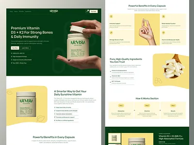Supplement Landing Page cro d2c d2c ecommerce ecommerce ecommerce landing page ecommerce website healthcare landingpage product page shopify shopify design shopify store shopify supplement supplement supplement brand supplement landing page supplement website telehealth uiux webdesign