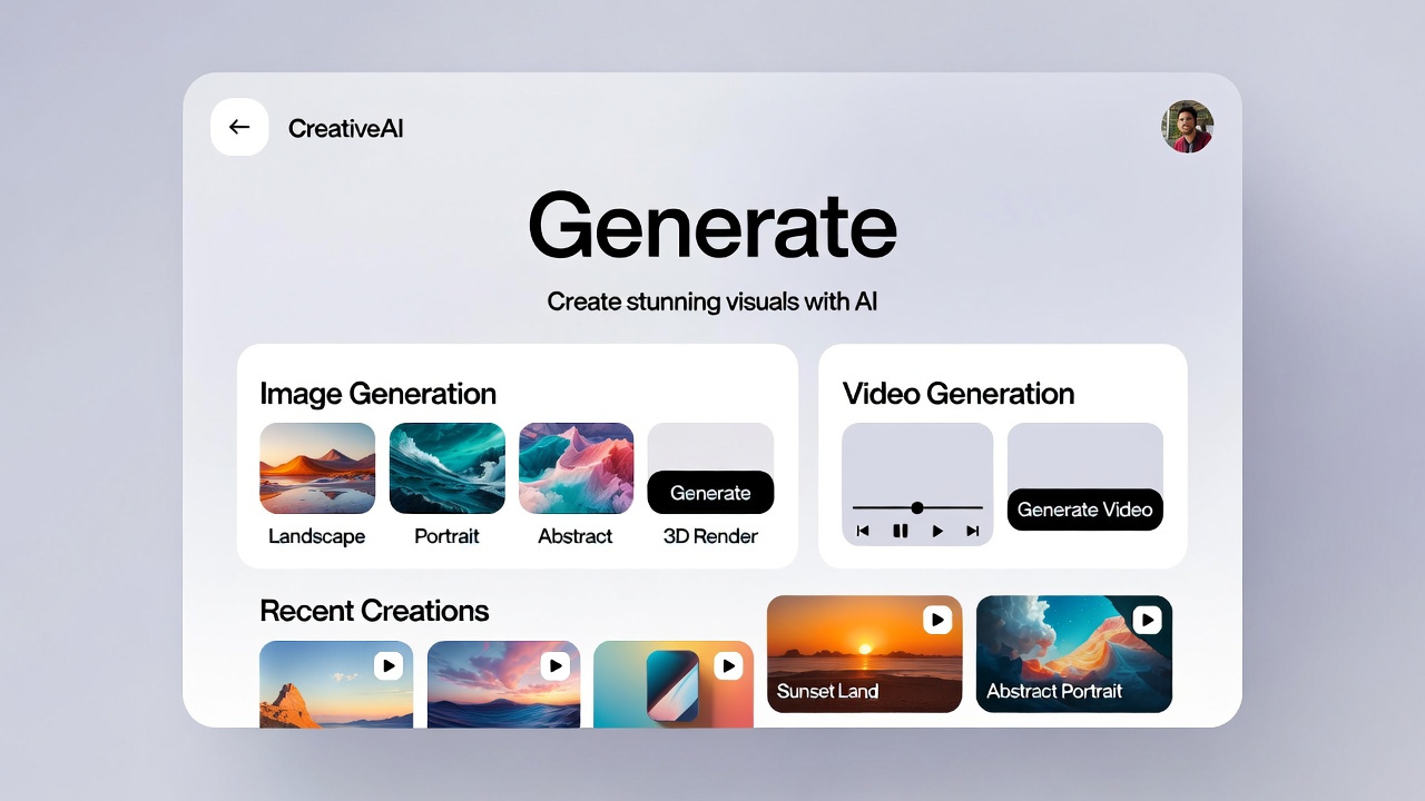 Generative Creative App — Mobile UI Exploration by Cliprise - UI ...