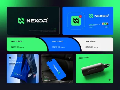 NEXOR | Modern Tech Branding & Visual Identity appicon brand identity branding conncectivity dribbbleshot geometric logo logo logo design saasbranding startup logo tech logo technology visual identity